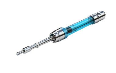 Dental syringe on a White or Clear Surface PNG Transparent Background.