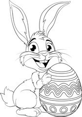 The Easter bunny and chocolate Easter egg rabbit cartoon