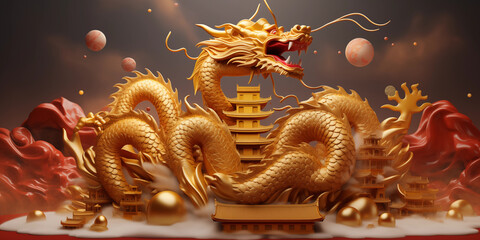 China gold dragon