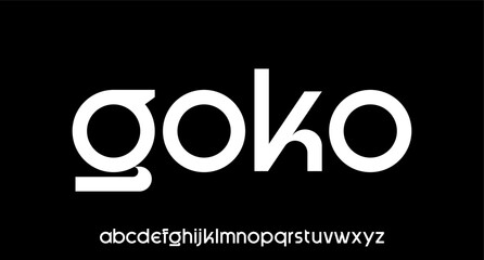 modern AWESOME TREND futuristic modern geometric font	
