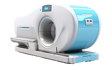 MRI Machine on a White or Clear Surface PNG Transparent Background.