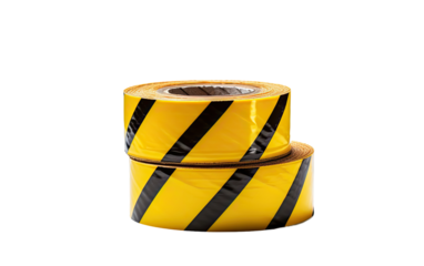 safety barricade tape on a White or Clear Surface PNG Transparent Background.