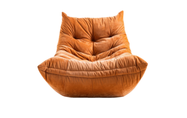 soft corduroy bean bag chair on a White or Clear Surface PNG Transparent Background.