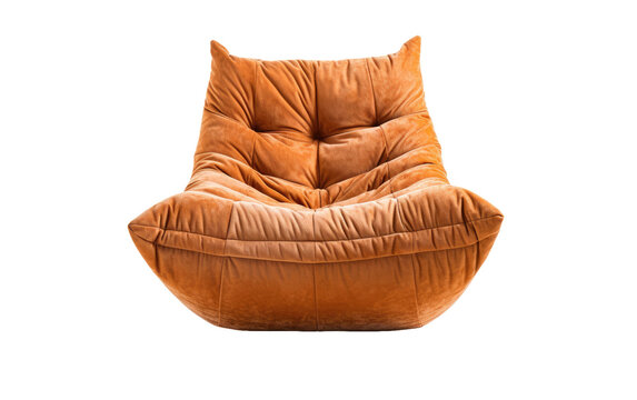 soft corduroy bean bag chair on a White or Clear Surface PNG Transparent Background.