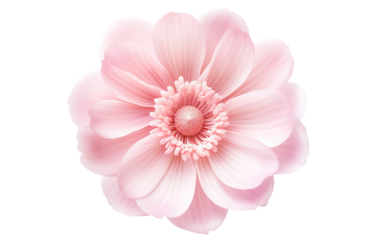 Anemone pink flower on a White or Clear Surface PNG Transparent Background.