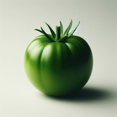 green tomato on a white