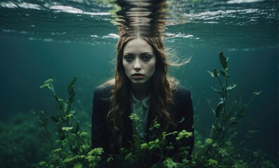 Siren's Solace: The Girl Amongst the Underwater Greenery