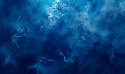 Fotobehang Paint navy blue color grunge trendy holographic texture, Generative AI  © simba kim