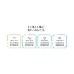 Thin line infographic. Vector Infographic design template with icons and options or steps. Can be used for process diagram, presentations, workflow layout, banner, flow chart, info graph.