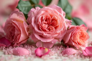 Pink Roses in a Jar A Monthly Celebration of Love and Romance Generative AI