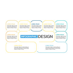 Fototapeta premium Thin line Infographic label design with 9 options.T imeline with 9 steps or process. Vector business template for workflow diagram, info chart, annual report, and presentation.