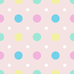 seamless pattern with dot on pink background design for babyroom, Textiles, printed materials, fabric, backgrounds, wallpaper
