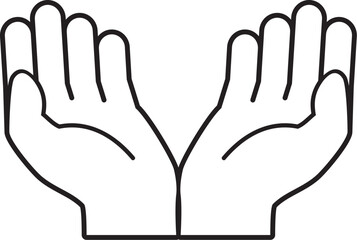 Obraz premium 大切なものを包むまたは掬う両手のベクターイラスト