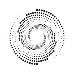 Halftone circular dotted frames set. Circle dots isolated on the white background. Logo design element for medical, treatment, cosmetic. Round border using halftone circle dots texture.
