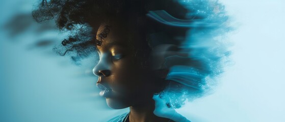 Confused, Warped Mind, Feeling Lost, Child with big feelings, wild emotions, black afro boy, Motion Blur Photography, Sharp Focus on Face, ambient lighting, light and shadow, long exposure photography