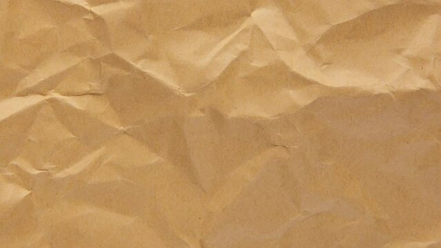 Stop motion of brown crumpled paper texture background