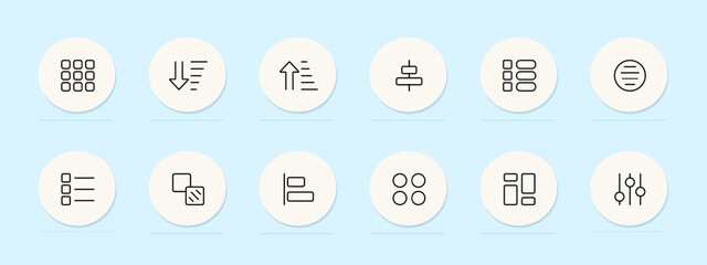 Application settings line icon. Settings, customization, personalization, preferences, configuration, adjustments, options. Pastel color background. Vector line icon for business and advertising