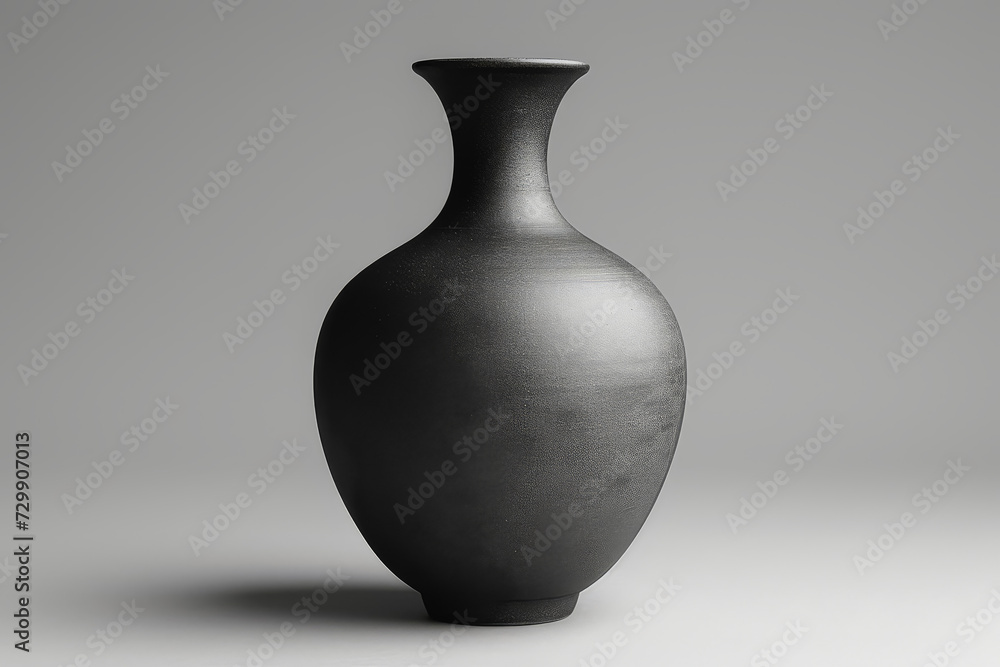 Poster a simple vase silhouette against a plain background, emphasizing shape and form. concept of object b