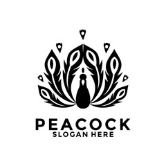 Luxurious Peacock bird logo icon, Abstract Peacock logo vector design template