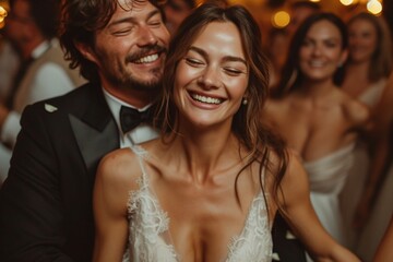 Smiling Couple at Prom Night Generative AI - obrazy, fototapety, plakaty
