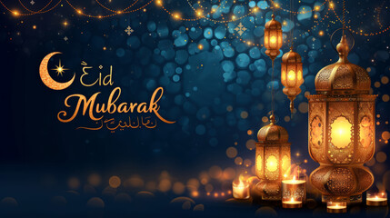 Eid Mubarak illustration banner background
