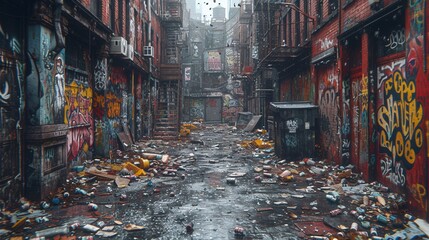 Graffiti Alley A Monthly Event in the Heart of the City Generative AI