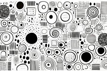 Doodle circles on white background