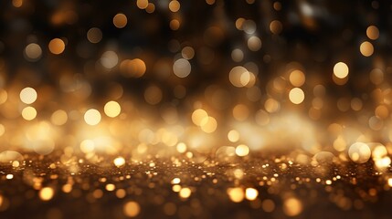 Abstract gold bokeh background, Ai generated