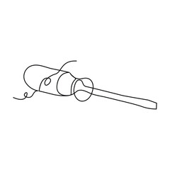 Screwdriver continuous single line and electric Screwdriver outline vector art drawing and illustration