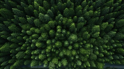 Aerial view of a forest with coniferous trees, Ai Generated - obrazy, fototapety, plakaty