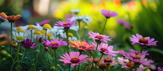 Images of a lovely garden filled with small, beautiful flowers.