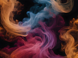 Obraz premium Colorful Vibrant Waves of Smoke and Fire