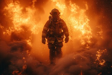 Firefighter in Full Gear A Heroic Portrait Generative AI