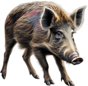recommend clip art: Wild Boar. Close-up colored-pencil sketch of Wild Boar. 