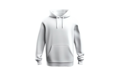 White Hoodie, Stay Fashionably Warm with this Modern and Versatile Layering Piece on a White or Clear Surface PNG Transparent Background.