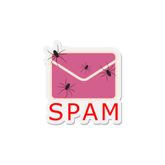 Spam mail flat icon isolated on transparent background