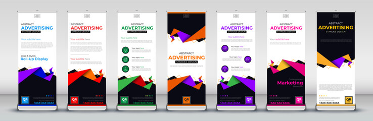 Fototapeta premium abstract Roll Up banner design for Standee Banner Template, Background, flyer, presentation, leaflet, j flag, promotions, streets, x stand, x banner, exhibition