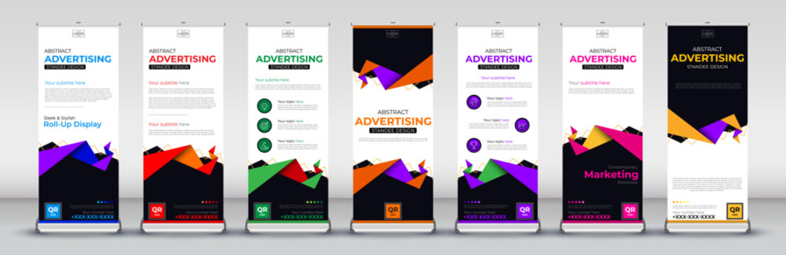 abstract Roll Up banner design for Standee Banner Template, Background, flyer, presentation, leaflet, j flag, promotions, streets, x stand, x banner, exhibition