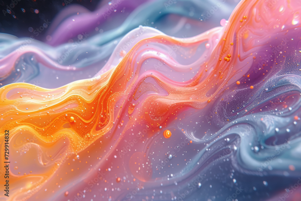 Aufkleber A maximalist abstract artwork uses layers of translucent colors to create depth and complexity, inviting viewers to explore the intricate interplay of hues in a visually captivating. Generative Ai.