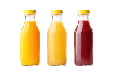 Juice Bottles Overflowing with the Rich and Tangy Essence of Pomegranate on a White or Clear Surface PNG Transparent Background.