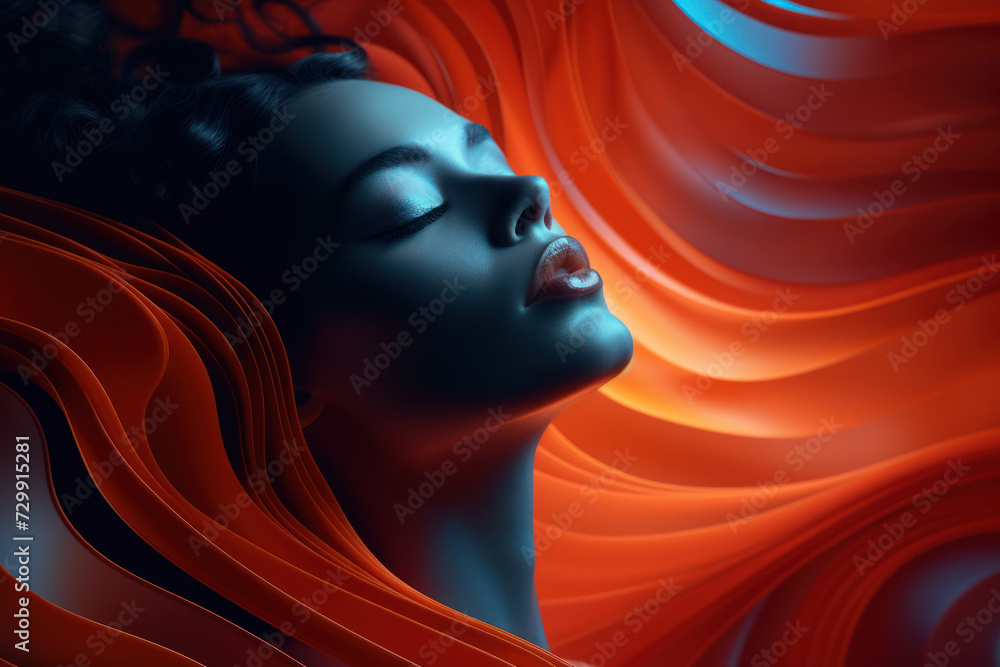 Poster a dynamic template featuring fluid lines and abstract shapes, fostering a sense of movement and prog