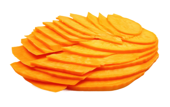 A Healthy Carrot Slice Bursting with Nutritional Goodness on a White or Clear Surface PNG Transparent Background.