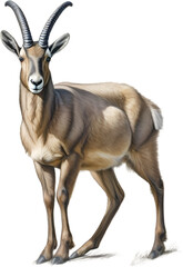 Fototapeta premium Chamois, Close-up colored-pencil sketch of Chamois, Rupicapra rupicapra.
