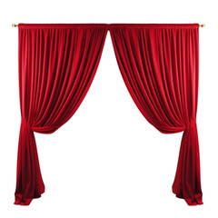Obraz premium red stage curtains on a transparent background.