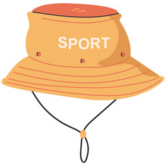Sport bucket hat vector cartoon illustration isolated on a white background.