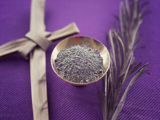 Christianity concept about Ash Wednesday, Good Friday, Lent Season and Holy Week. Holy ash, holy...