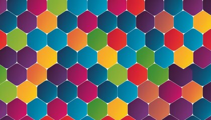 Artistic Illustration of Simple Colorful Hexagon Pattern