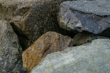 photo of granite rocks on the beach, nature, rocks background, rocks on the beach afternoon