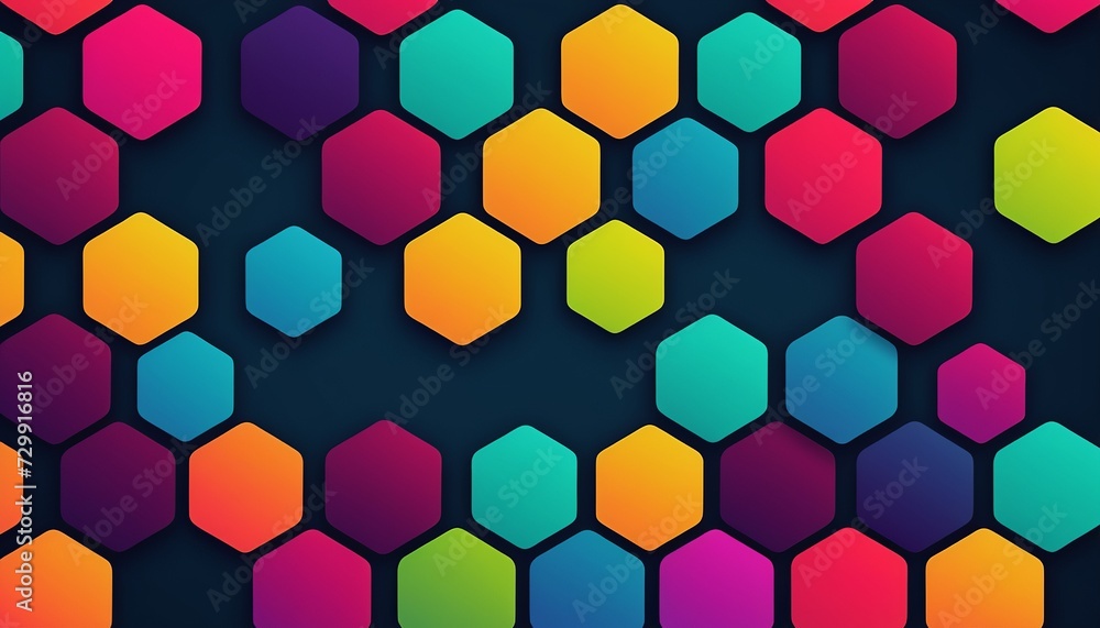 Poster colorful hexagon pattern: simple and modern background