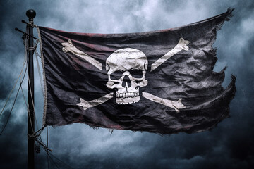 Evolving Black Pirate Flag.